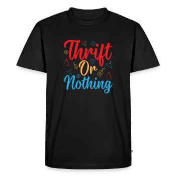 Thrift Shopper Thrift Or Nothing Thrift Store - Men's Premium Organic T-Shirt - black - Front - Nico (187cm)