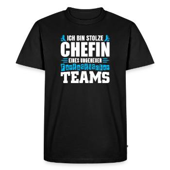 Patron fier Patron Madame Chef de département Chef d’équipe - T-shirt Premium bio Homme - noir - Devant - Nico (187cm)