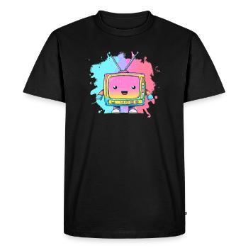 Pastel TV Kawaii Neon - Men's Premium Organic T-Shirt - black - Front - Nico (187cm)