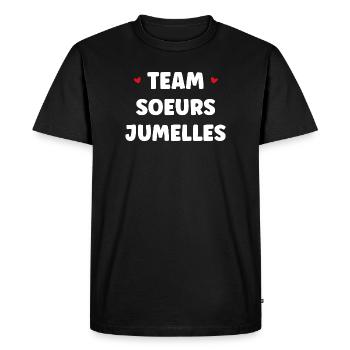 Team Twinned Sisters - Men's Premium Organic T-Shirt - black - Front - Nico (187cm)