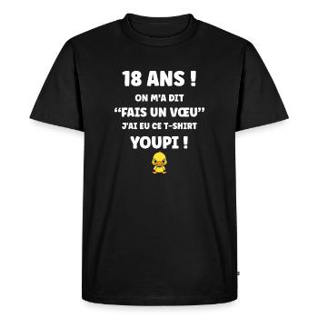 18 Ans Voeu Caneton T-Shirt - T-shirt Premium bio Homme - noir - Devant - Nico (187cm)