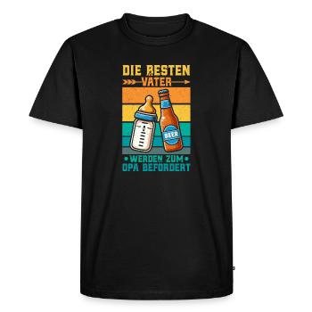 Les meilleurs pères sont promus grand-père - T-shirt Premium bio Homme - noir - Devant - Nico (187cm)