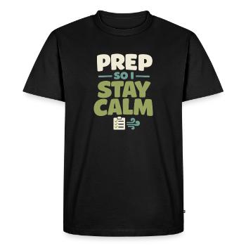 Le calme l’emporte sur la panique, le mode de vie, - T-shirt Premium bio Homme - noir - Devant - Nico (187cm)