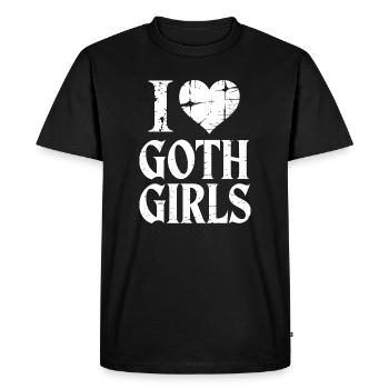 J’aime les filles gothiques - T-shirt Premium bio Homme - noir - Devant - Nico (187cm)