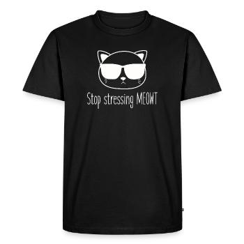 Arrêtez de vous stresser, amateurs de chats de Miaouss - T-shirt Premium bio Homme - noir - Devant - Nico (187cm)