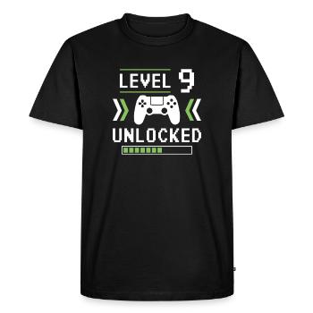9th Birthday Boys Gamer Level 9 Unlocked - Men's Premium Organic T-Shirt - black - Front - Nico (187cm)