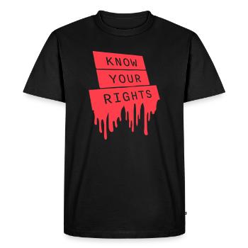 Connaissez vos droits Activisme Justice Liberté - T-shirt Premium bio Homme - noir - Devant - Nico (187cm)