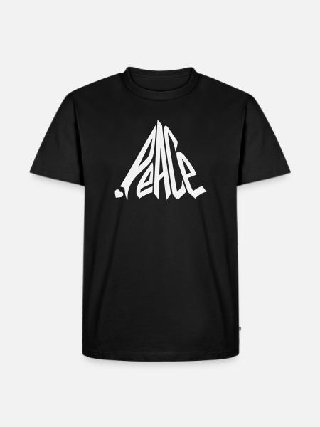 Peace Graffiti Heart Lettering - Men's Premium Organic T-Shirt - black