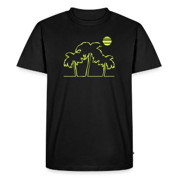 Palm Trees Beach Island - Men's Premium Organic T-Shirt - black - Front - Nico (187cm)