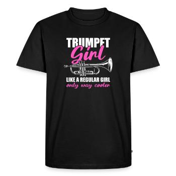 Trompettiste Fille Trompettiste - T-shirt Premium bio Homme - noir - Devant - Nico (187cm)