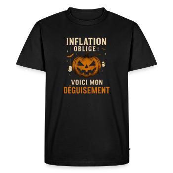Halloween Inflation Costume - Men's Premium Organic T-Shirt - black - Front - Nico (187cm)
