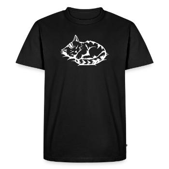 Chat Blanc Endormi - T-shirt Premium bio Homme - noir - Devant - Nico (187cm)