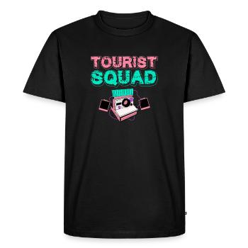 Voyageurs et Appareils photo de voyage court de Travelers dans le monde - T-shirt Premium bio Homme - noir - Devant - Nico (187cm)