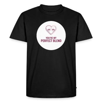 Tu es mon mélange parfait – Aimant - T-shirt Premium bio Homme - noir - Devant - Nico (187cm)