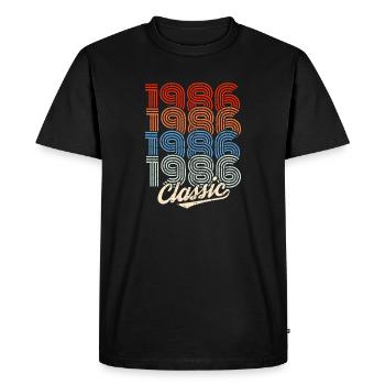 1986 Classic Retro Neon - Men's Premium Organic T-Shirt - black - Front - Nico (187cm)