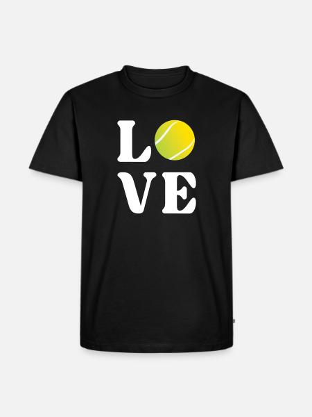 Tennis-Liebhaber - Männer Premium Bio T-Shirt - Schwarz