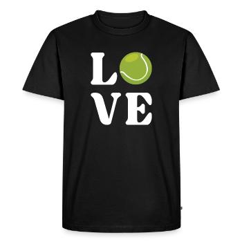 Tennis Lover - Men's Premium Organic T-Shirt - black - Front - Nico (187cm)