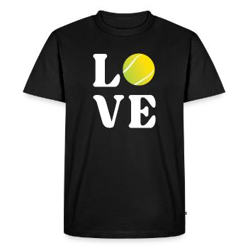 Tennis Lover - Men's Premium Organic T-Shirt - black - Front - Nico (187cm)