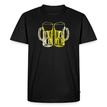 Beer Beer Glasses Toast - Men's Premium Organic T-Shirt - black - Front - Nico (187cm)