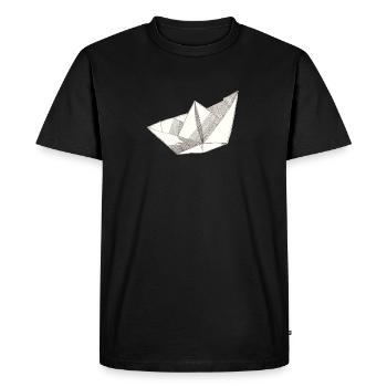 Paper Ship - Men's Premium Organic T-Shirt - black - Front - Nico (187cm)