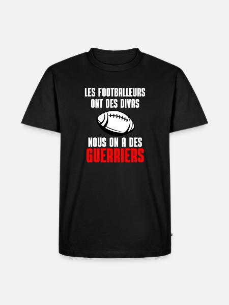 Rugby Guerriers vs Divas Foot - T-shirt Premium bio Homme - noir