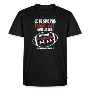 Supporter Lyonnais Rugby Humour - T-shirt Premium bio Homme - noir - Devant - Nico (187cm)