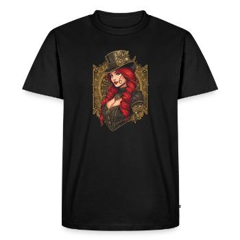 Steam Punk Beautiful Women Steampunk - Men's Premium Organic T-Shirt - black - Front - Nico (187cm)