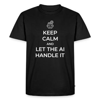 Let AI Handle It - Sarcastic Tech Joke - White -  - Men's Premium Organic T-Shirt - black - Front - Nico (187cm)