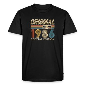 40e anniversaire 40e anniversaire Original 1986 - T-shirt Premium bio Homme - noir - Devant - Nico (187cm)