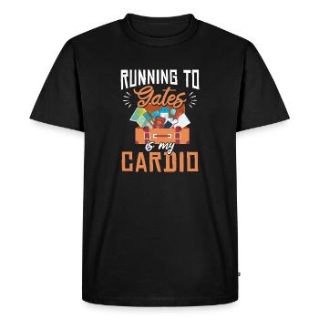 Running To Gates Is My Cardio Gym And Travel - Men's Premium Organic T-Shirt - black - Front - Nico (187cm)