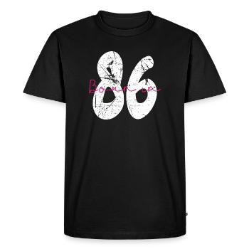 Né en 86 Neon Retro - T-shirt Premium bio Homme - noir - Devant - Nico (187cm)