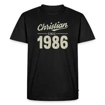 Christian style since 1986 - Men's Premium Organic T-Shirt - black - Front - Nico (187cm)