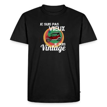 Je suis pas vieux Vintage automobile - T-shirt Premium bio Homme - noir - Devant - Nico (187cm)