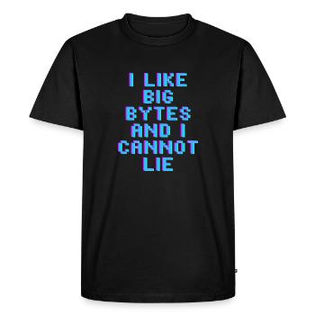 J’aime les gros octets - T-shirt Premium bio Homme - noir - Devant - Nico (187cm)