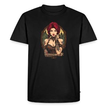 Femmes Steampunk Magnifiques Steampunk - T-shirt Premium bio Homme - noir - Devant - Nico (187cm)