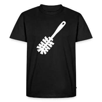 Icône de brosse de toilettes Vecteur de nettoyage des toilettes - T-shirt Premium bio Homme - noir - Devant - Nico (187cm)