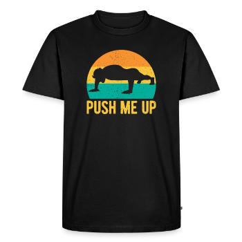 Les passionnés de fitness me poussent vers le haut gymnase de calistnique - T-shirt Premium bio Homme - noir - Devant - Nico (187cm)