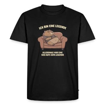 Capybara Sofa Legend Funny Relax Motif - Men's Premium Organic T-Shirt - black - Front - Nico (187cm)