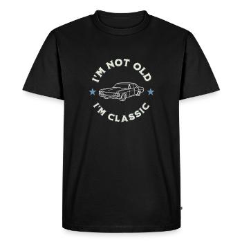Je ne suis pas vieux, je suis un classique de l’ancienne - T-shirt Premium bio Homme - noir - Devant - Nico (187cm)