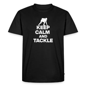 RESTEZ CALMES ET ATTAQUEZ ! FAN DE FOOTBALL GIFT USA w - T-shirt Premium bio Homme - noir - Devant - Nico (187cm)