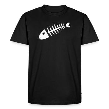 Poisson Pêcheur Cadeau en Arête de Poisson - T-shirt Premium bio Homme - noir - Devant - Nico (187cm)