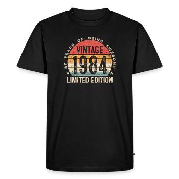 Vintage 1984 Limited Edition 42nd Birthday - Men's Premium Organic T-Shirt - black - Front - Nico (187cm)
