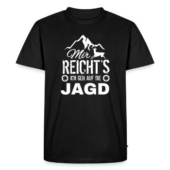 J’en ai assez du motif de chasse - T-shirt Premium bio Homme - noir - Devant - Nico (187cm)