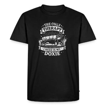 Dackel La seule thérapie dont j’ai besoin, c’est ma Doxie Hund - T-shirt Premium bio Homme - noir - Devant - Nico (187cm)