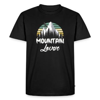 Mountain Retro Mountain Landscape - Men's Premium Organic T-Shirt - black - Front - Nico (187cm)
