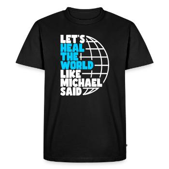 Heal The World - Men's Premium Organic T-Shirt - black - Front - Nico (187cm)