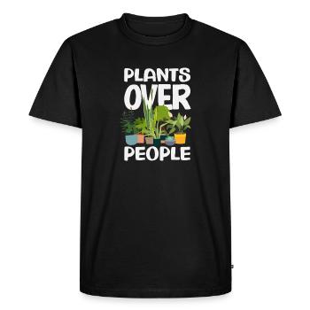 Amoureux des plantes avant les gens Plante succulente - T-shirt Premium bio Homme - noir - Devant - Nico (187cm)