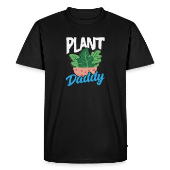 Papa amoureux des plantes Plantes Fleurs succulentes - T-shirt Premium bio Homme - noir - Devant - Nico (187cm)