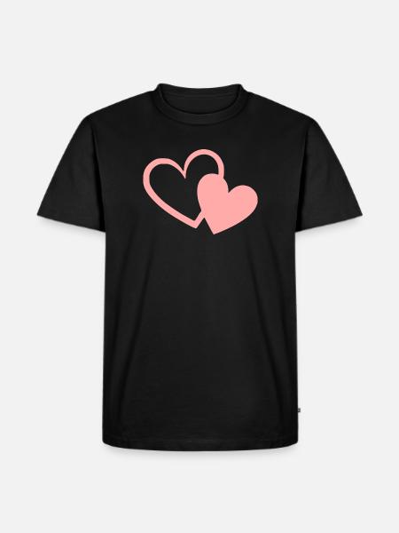 Saint-Valentin Cœur Rose, St.valentin - Ekologisk premium-T-shirt herr - svart