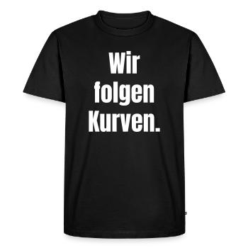 Nous suivons les courbes - T-shirt Premium bio Homme - noir - Devant - Nico (187cm)